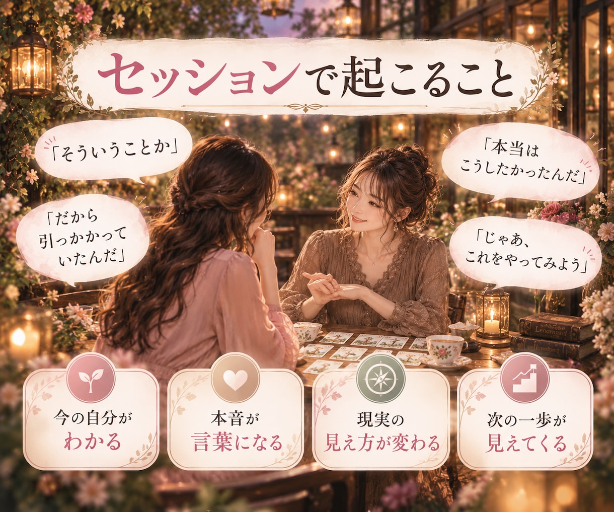 ルノルマン×対話で本音と次の一歩を読み解きます 今の自分と、次の一歩を見つける、対話×カードの時間 イメージ5