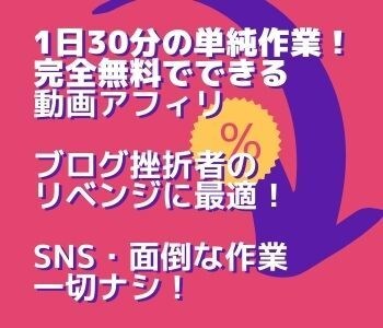 簡単・無料でできる動画アフィリ教えます 1日30分で結果を出せたノウハウを完全公開します イメージ1