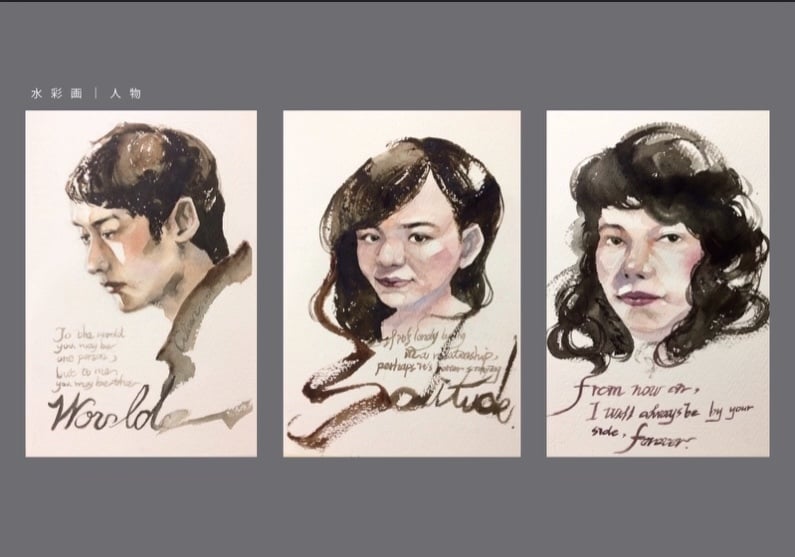 水彩絵具で似顔絵を作成します 精一杯、真心を込めてすべて手書きで作成いたします イメージ2