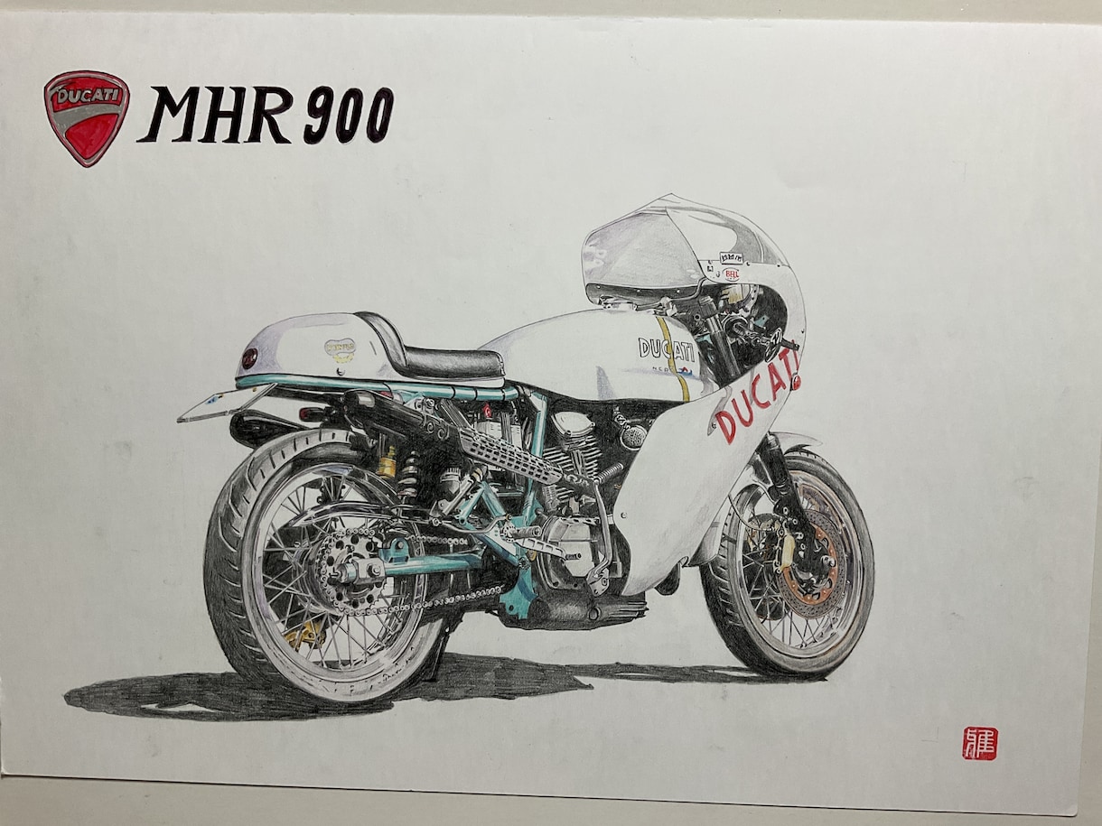 写真から車、バイクのリアルなイラスト描きます Ｂ４サイズのケント紙に色鉛筆で描きます。 イメージ4