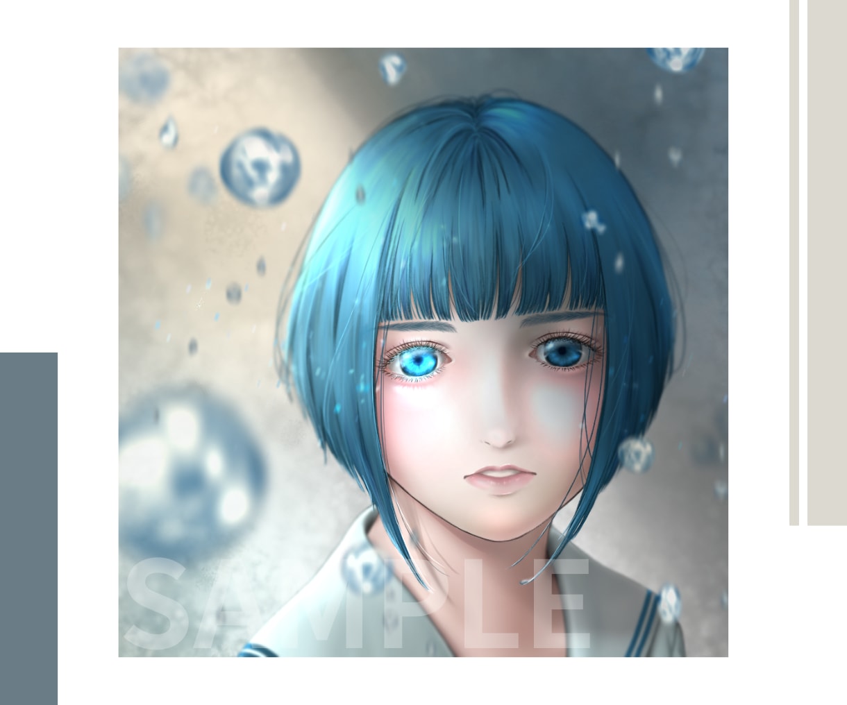 細部まで洗練されたイラストでSNSアイコン描きます 空気感まで伝わってくる…繊細な髪と瞳がこだわりのイラストです イメージ3