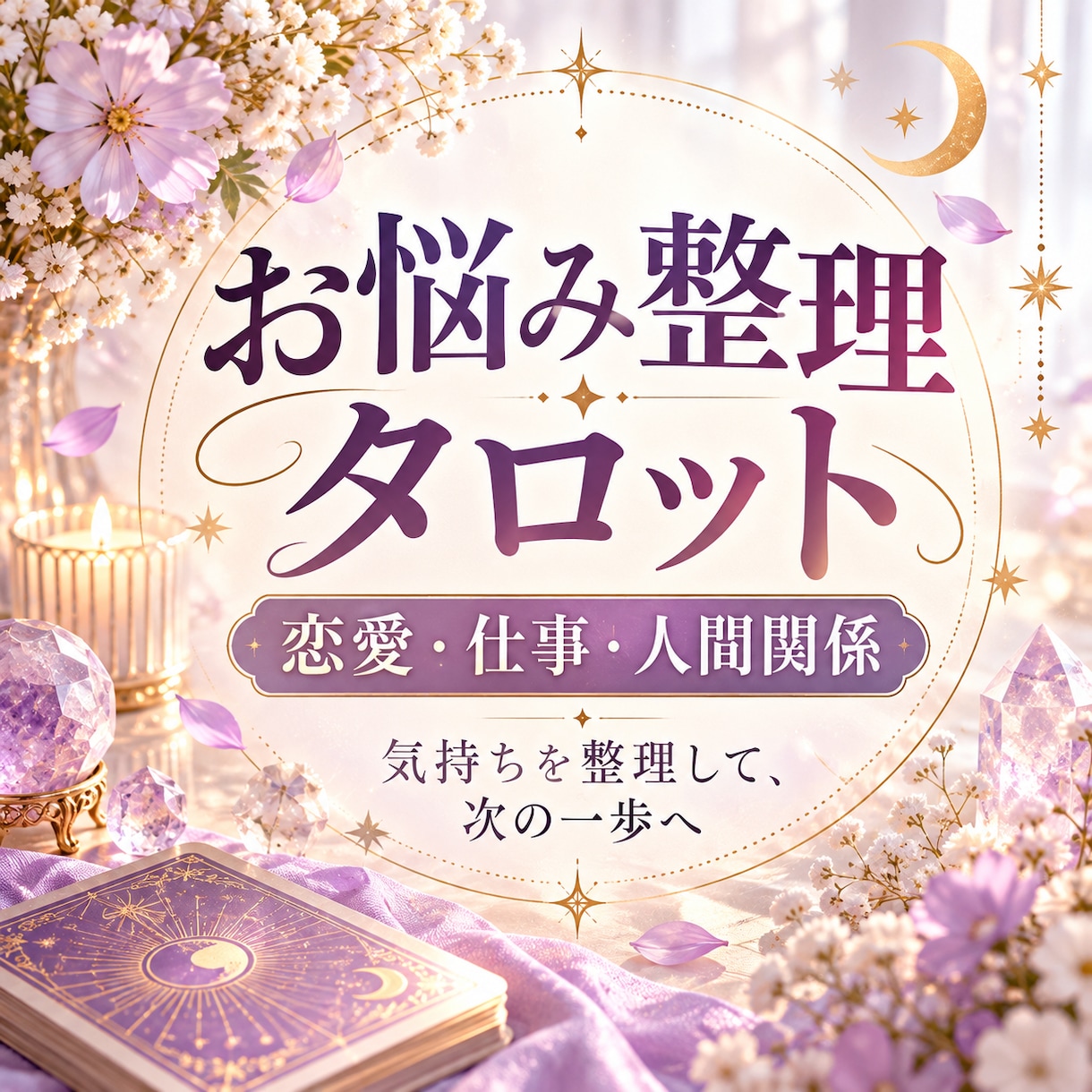 恋愛・仕事・人間関係のお悩みをタロット鑑定します 気持ちを整理して、次の一歩を一緒に考えます イメージ1