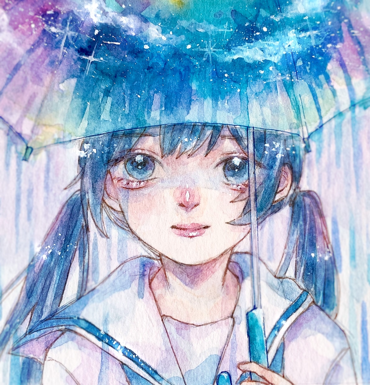 透明水彩で肩上のイラスト作成します ハンドメイド水彩作家がアイコン製作します！ イメージ1