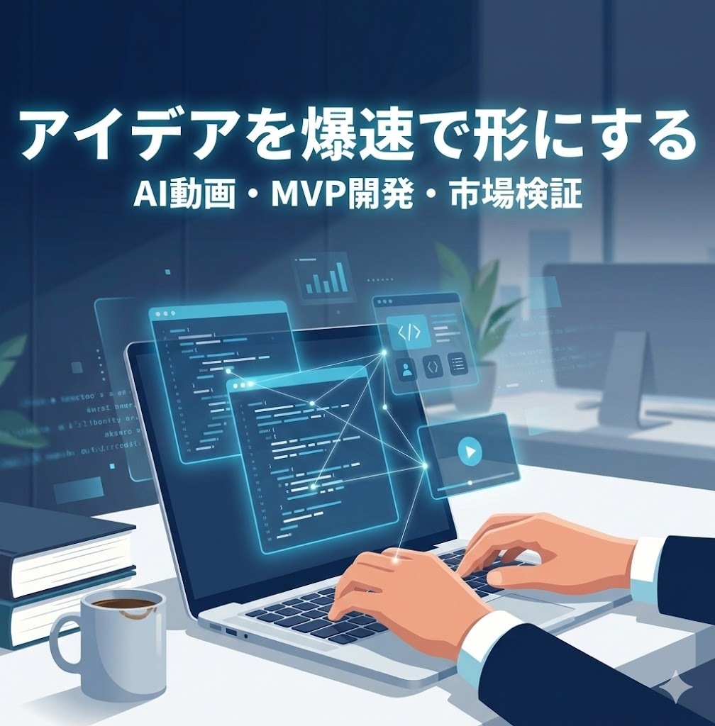 アイデア即形に爆速MVP開発・動画・市場検証します 新規事業の0→1　動画作成とWebアプリでPMFを最速実行 イメージ1