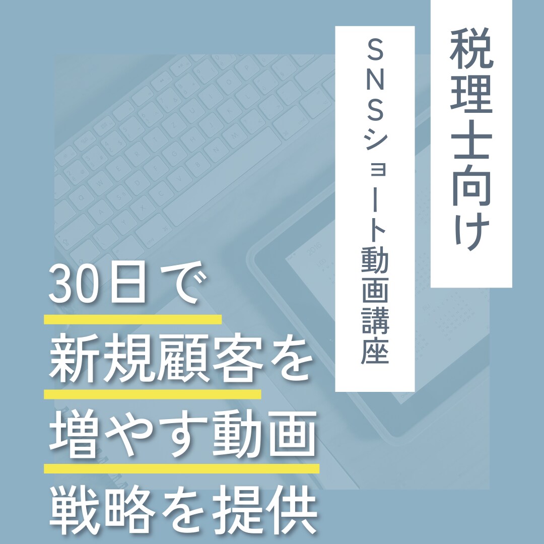 税理士向けSNSショート動画で30日で集客高めます 税理士が30日で新規顧客を増やす動画戦略を提供します イメージ1