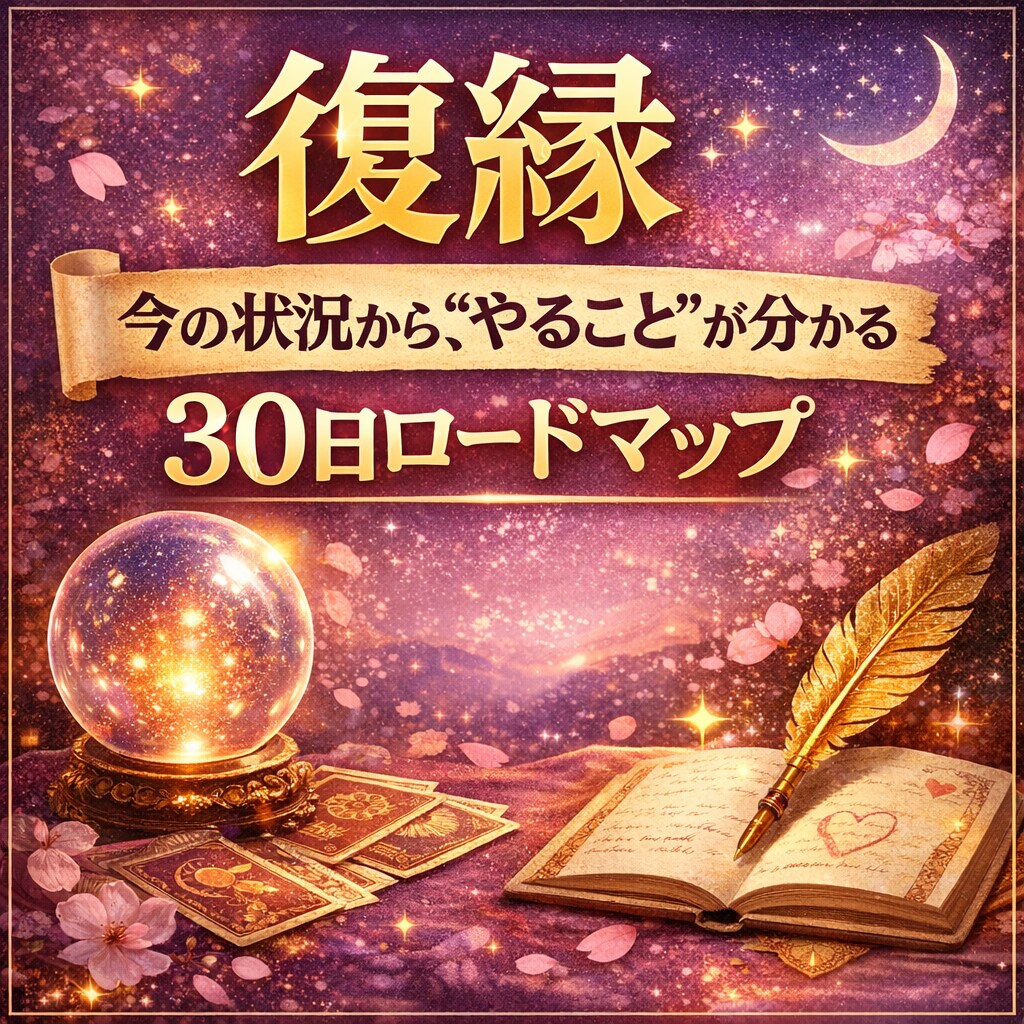 今やる事が分かる【復縁】30日ロードマップ作ります 迷いを“行動”に変える30日やることやめることが一瞬で分かる イメージ1