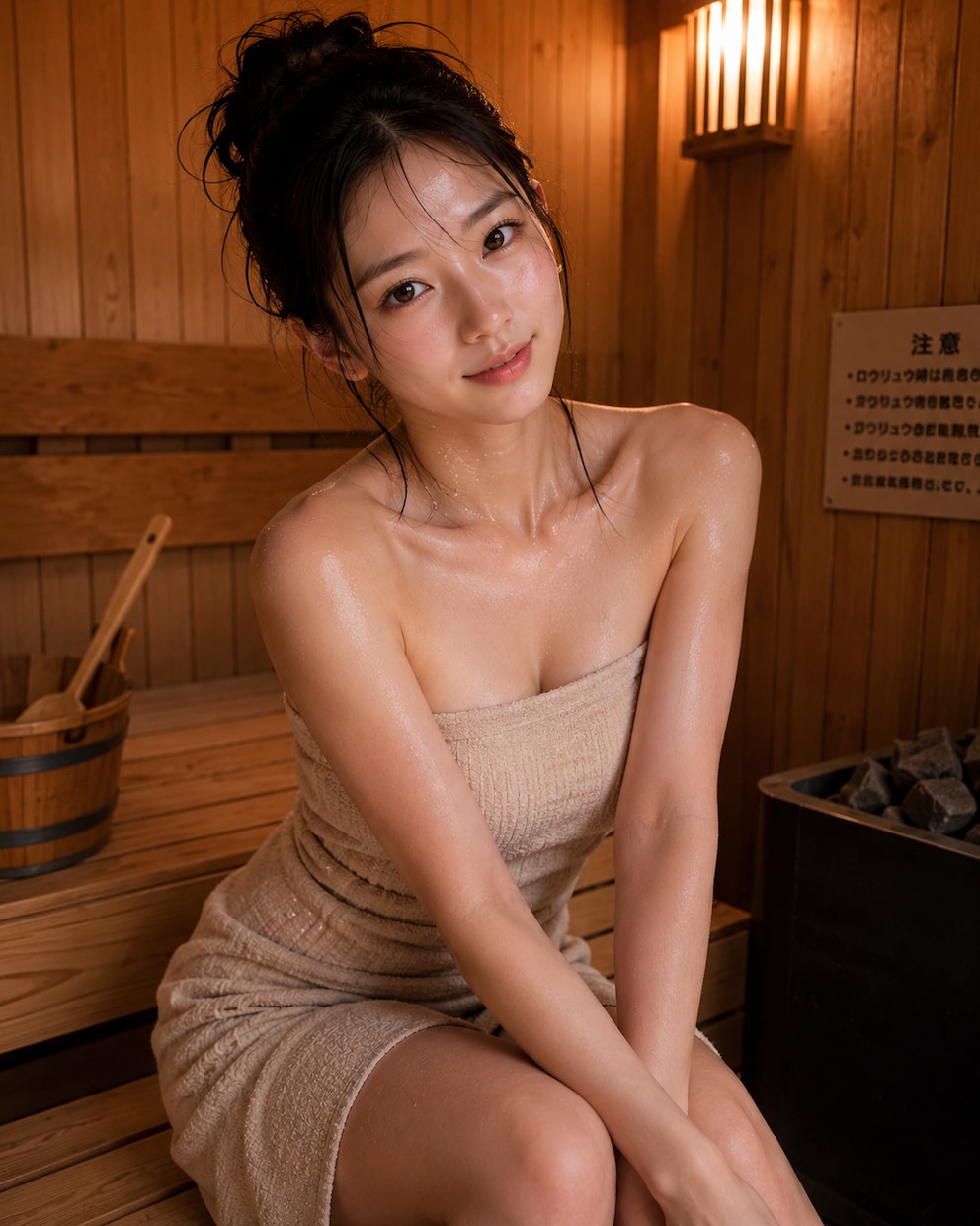 サウナ風美人画像を作成しますます SNS映えする上品な湯上がり画像を制作 イメージ1