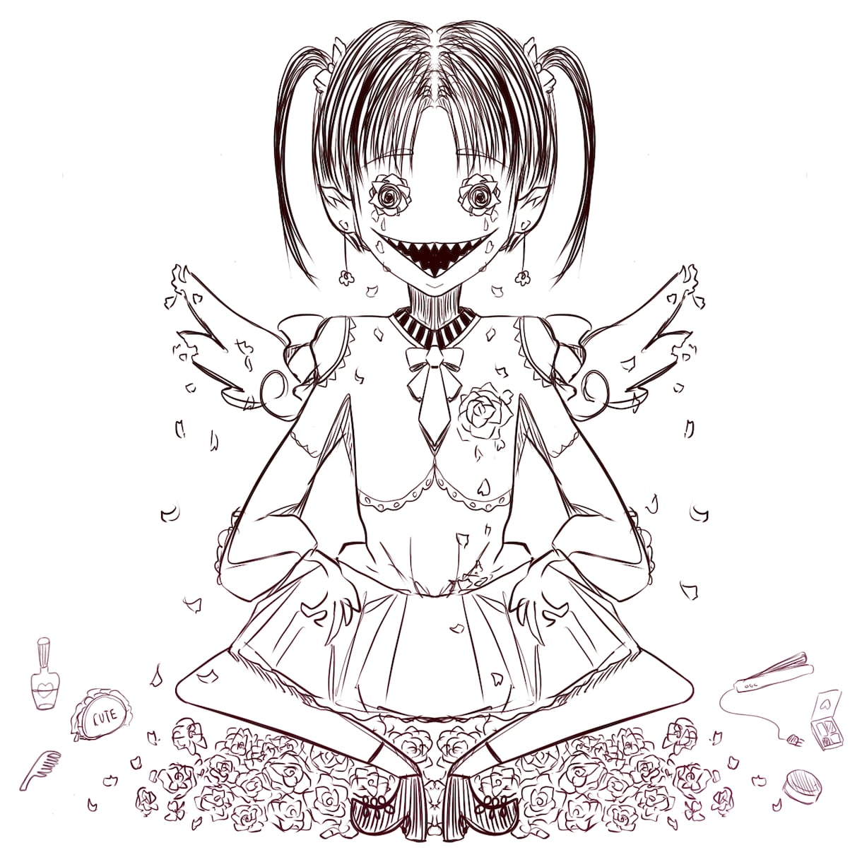 ダークファンタジー・病み系イラスト描きます ホラーや病み要素のある絵を独特の世界観でお描きします！ イメージ9