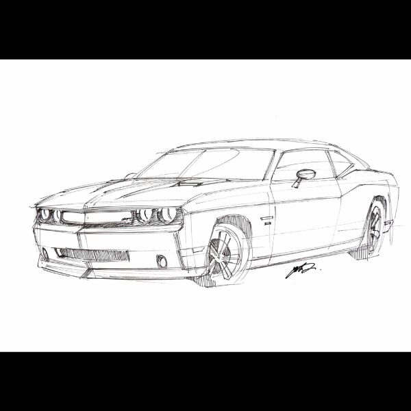 リクエストをもとに車のイラストを描きます サインペンでA4紙にスケッチします イメージ7