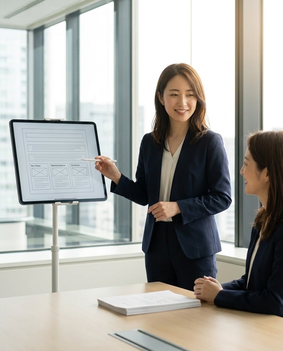 営業提案書・会社紹介資料作ります 「何を伝えたいか」の整理から、丸ごと巻き取ります。 イメージ1