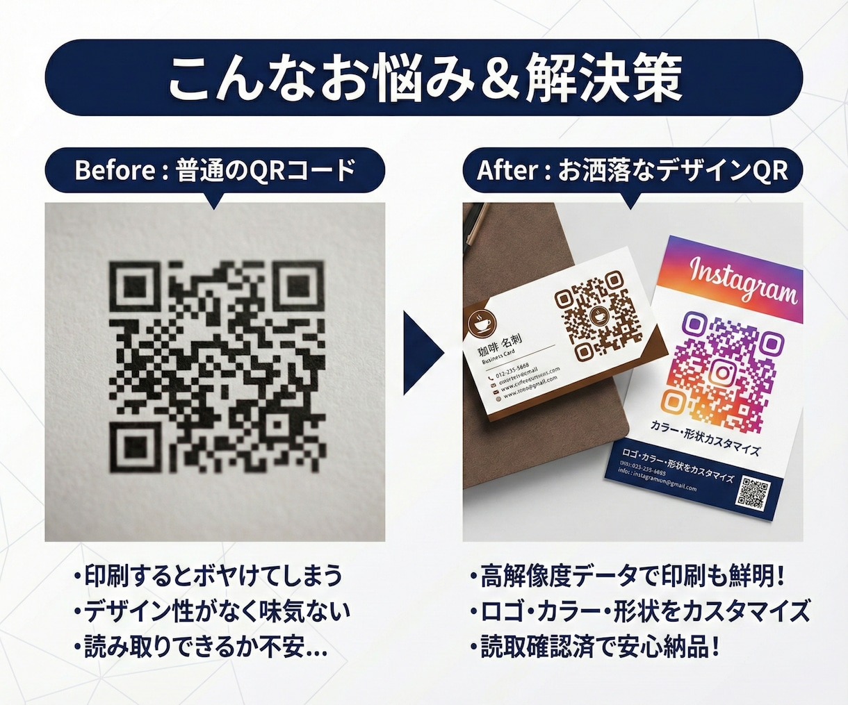 印刷OK！ロゴ入り＆お洒落なQRコード作成します 名刺やチラシに映える！読取確認済＆修正無料で安心納品 イメージ2