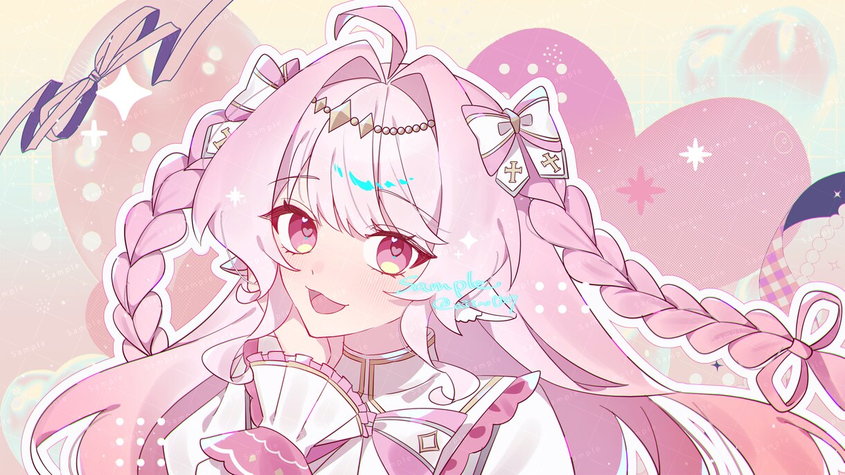 サムネ向き簡易イラスト描きます 商用利用可！キラキラ配信サムネイル イメージ1
