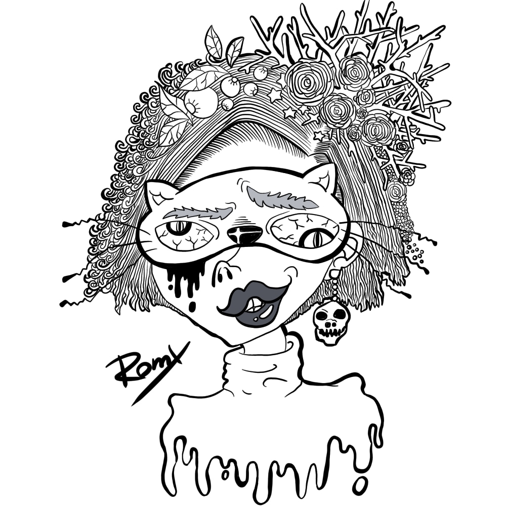 商用利用OK/メンヘラ病み系イラスト描きます ゴシック・ダーク・ホラー・闇・メンヘラ・病み系女子 イメージ1