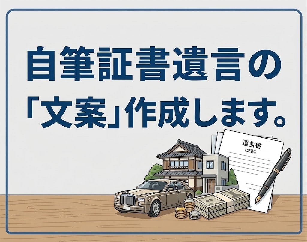 自筆証書遺言の文案作成します 自分の想いを実現する『まずは』自筆証書遺言の勧め イメージ1