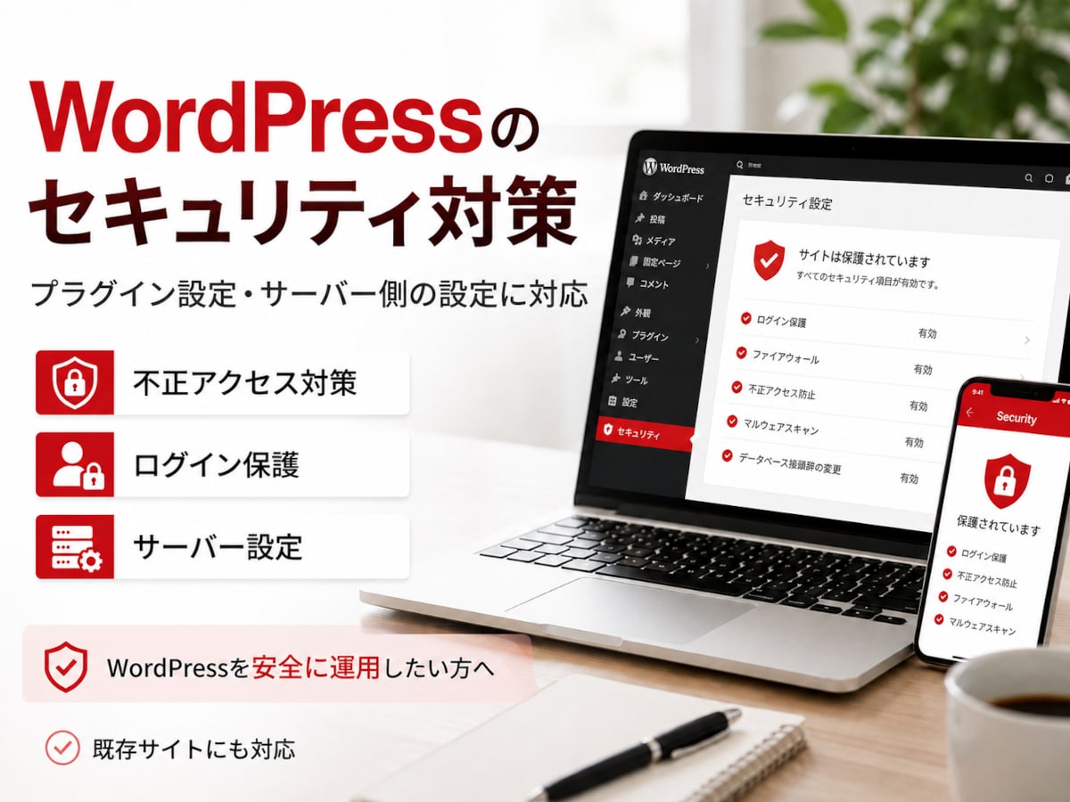 WordPressの不正アクセス対策を行います WordPress＋サーバーの両方からセキュリティを強化！ イメージ1