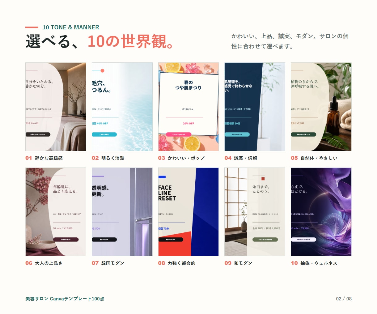 美容サロン向けCanvaテンプレ100点販売します 投稿・予約・LINE・チラシまで、届いた日から使えます イメージ2