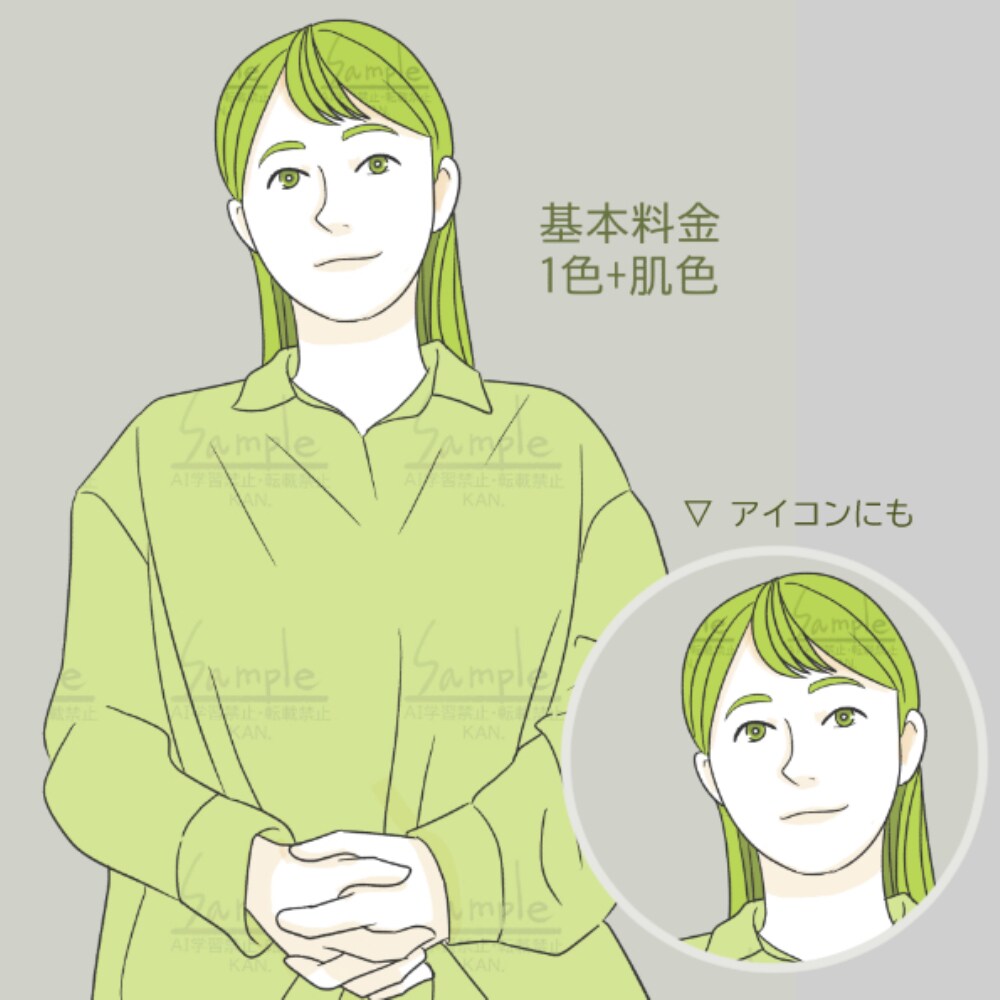 写真からそのまま似顔絵に！シンプルな線画で描きます お写真の通りの角度、服装、髪型で線画にして着色いたします。 イメージ1