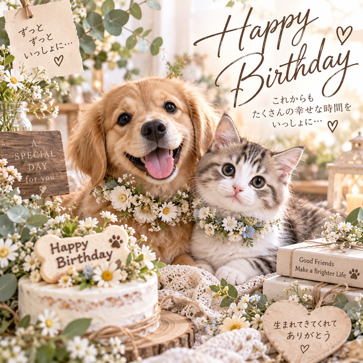 愛犬・愛猫のお誕生日画像をかわいくお作りします 大切なお誕生日を世界にひとつの特別な画像にします イメージ4
