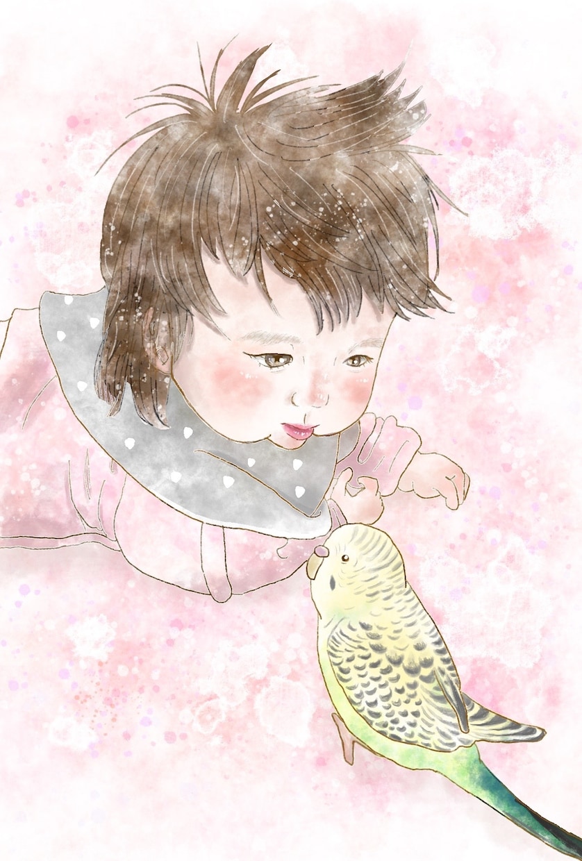 インコちゃんの水彩イラストを描きます 貴方のペットを温かみのある作品、イラストに残しませんか。 イメージ6