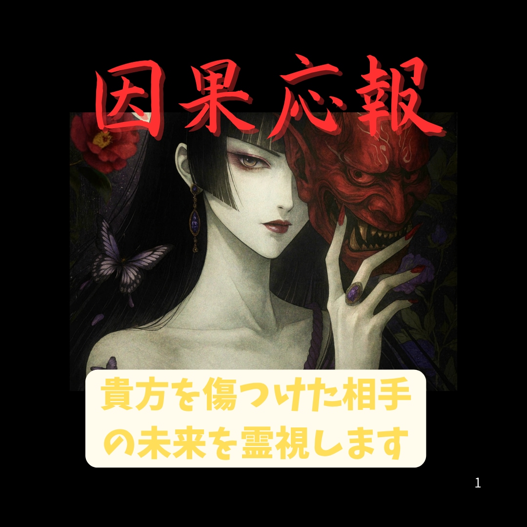 因果応報!あなたを傷つけた相手の未来を視ます 鑑定後無料で2往復の質問ができます イメージ1