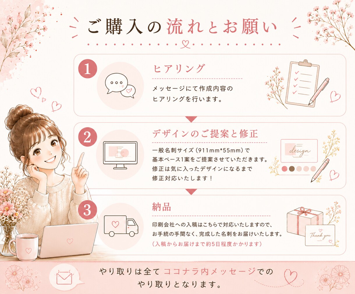 あなたらしさが伝わる、おしゃれな名刺作ります 現役秘書が、世界に一つのあなただけのデザインを提案します イメージ4