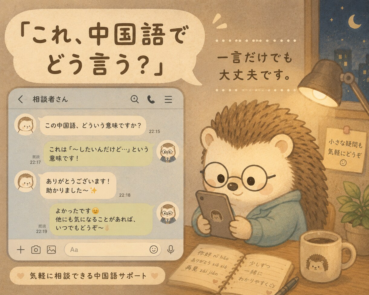 中国語の「困った」をゆるく助けます 小さな中国語の困りごと歓迎です イメージ2