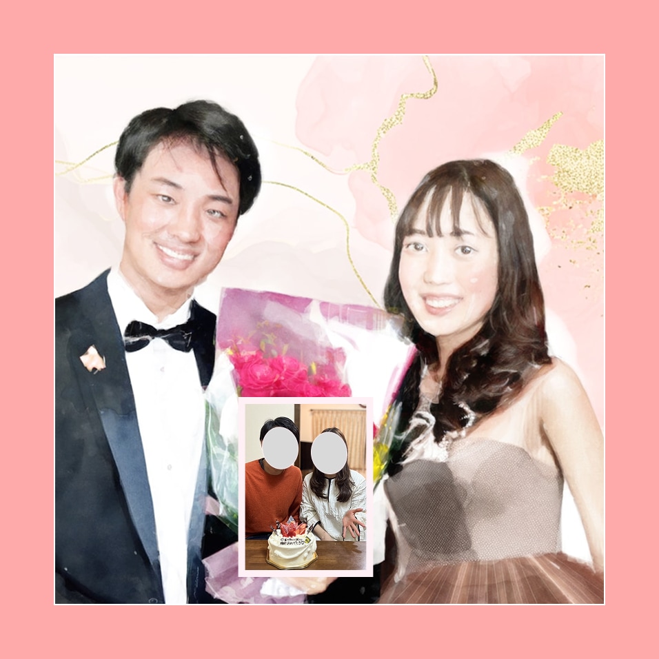 水彩画｜水彩画風似顔絵｜写真から丁寧に仕上げます 2日以内納品｜結婚式や誕生日プレゼントに最適！水彩画風似顔絵 イメージ6
