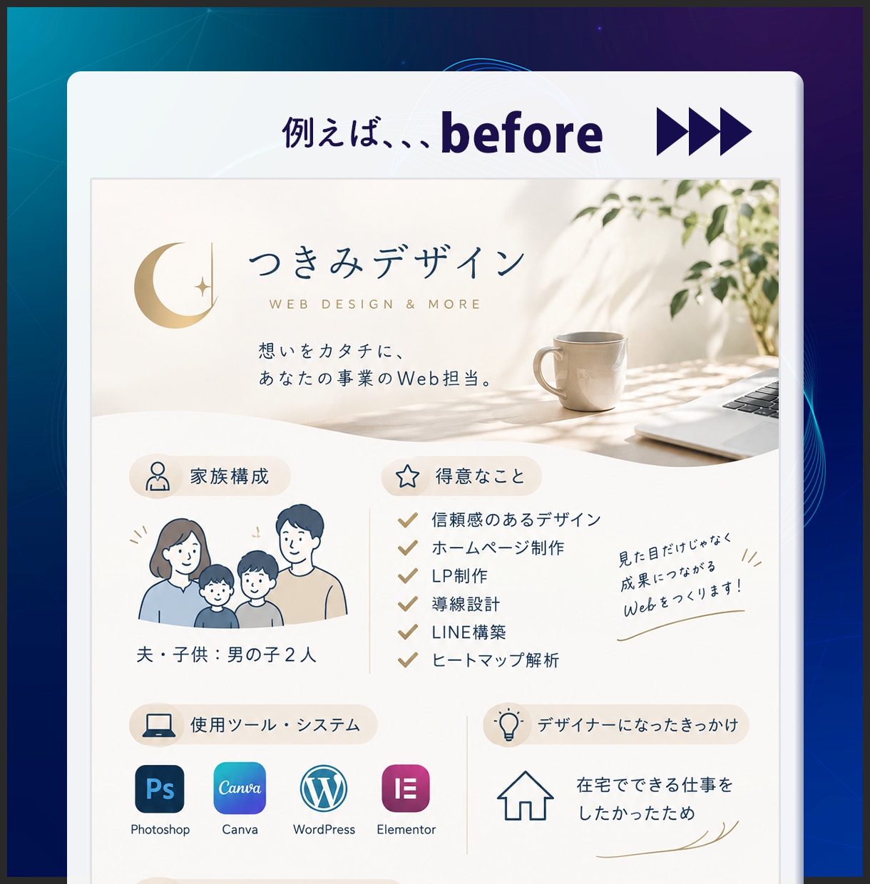 AIっぽいを卒業。AI文字画像をプロが整えます 「情報がごちゃごちゃしている」生成画像を伝わるデザインに イメージ4