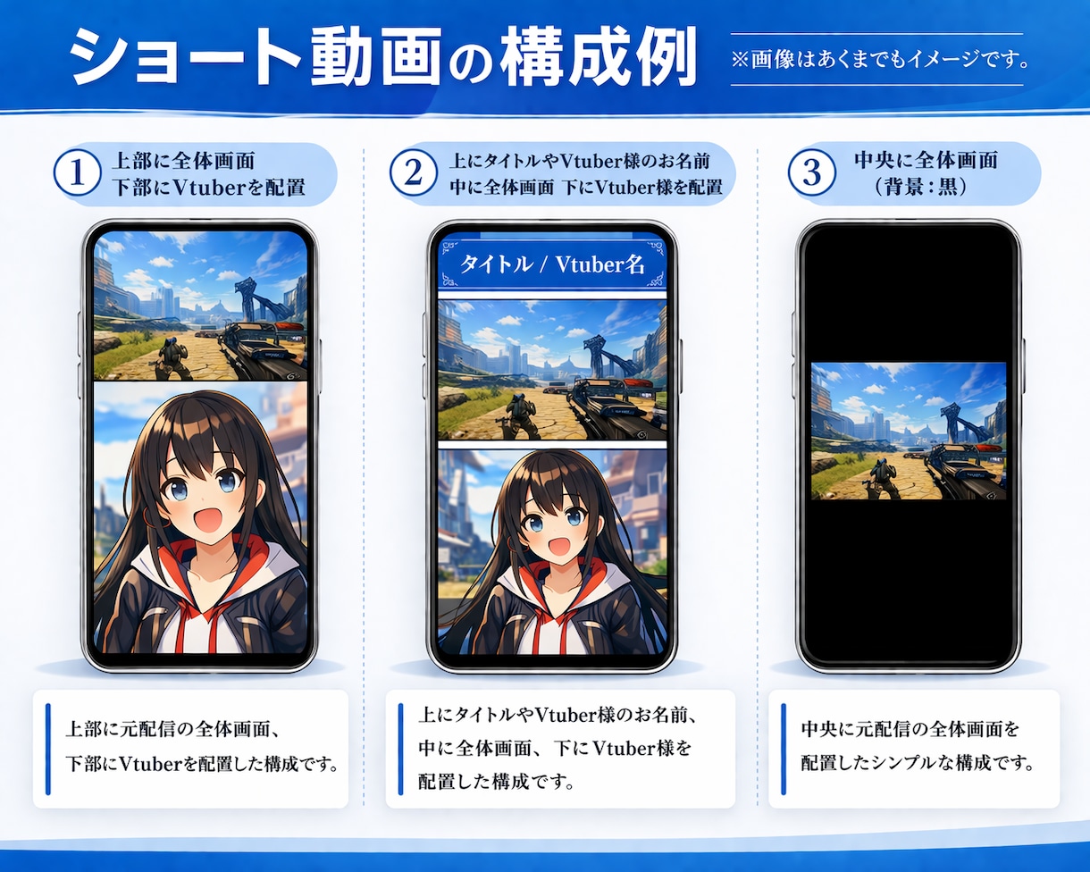 切り抜きショート動画制作いたします ゲームや雑談配信などの切り抜きショート動画制作いたします！ イメージ2