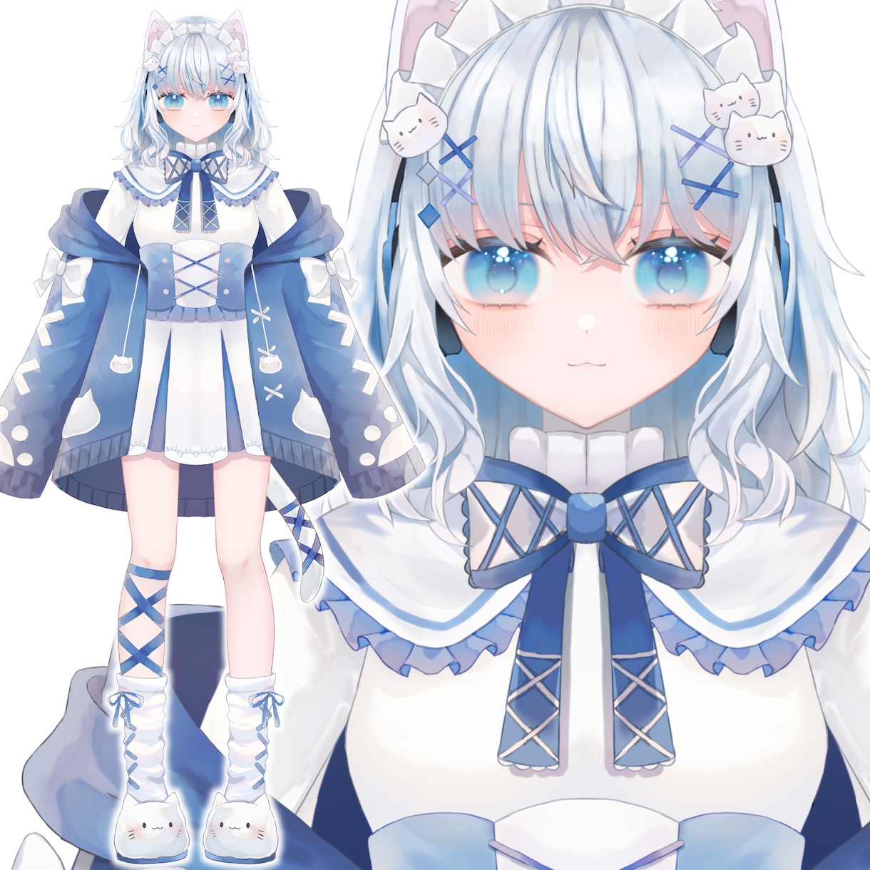 表情差分16種類付き！パーツ分け立ち絵制作します Live2D/VTuberなど！商用利用&キャラデザ込み！ イメージ1