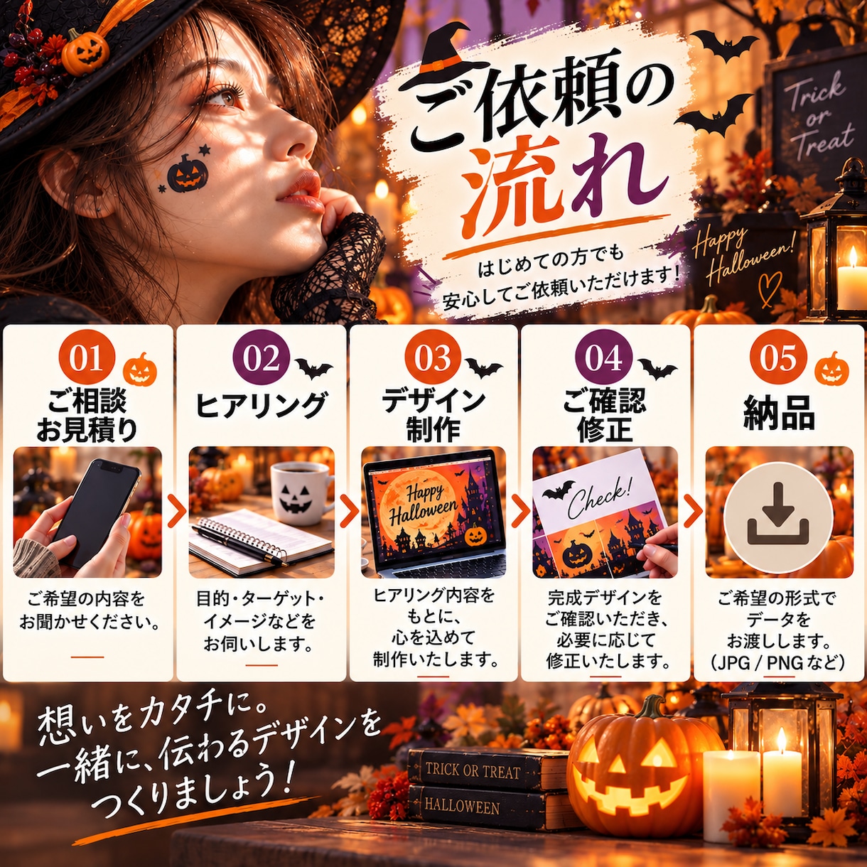 ハロウィン告知バナーを制作します お店らしい雰囲気で季節イベントを手伝わせて下さい イメージ2