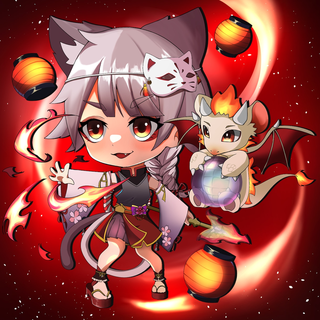 キャラデザ､1枚絵､立ち絵､SDその他承ります ご要望に合わせた価格の範囲でイラスト作成いたします。 イメージ4