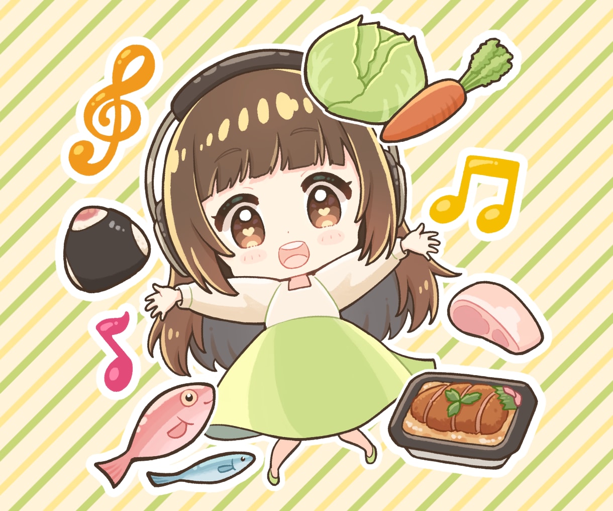 商用OK！ポップでかわいいミニキャラ描きます グッズ・推し活などに！小物や動物、差分作成も対応可能です。 イメージ6