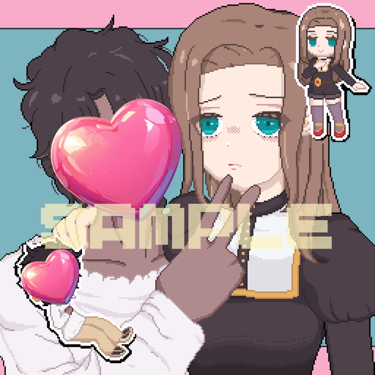 夢絵対応可！ドット絵作成いたします カップルイラスト、夢絵描きます イメージ1