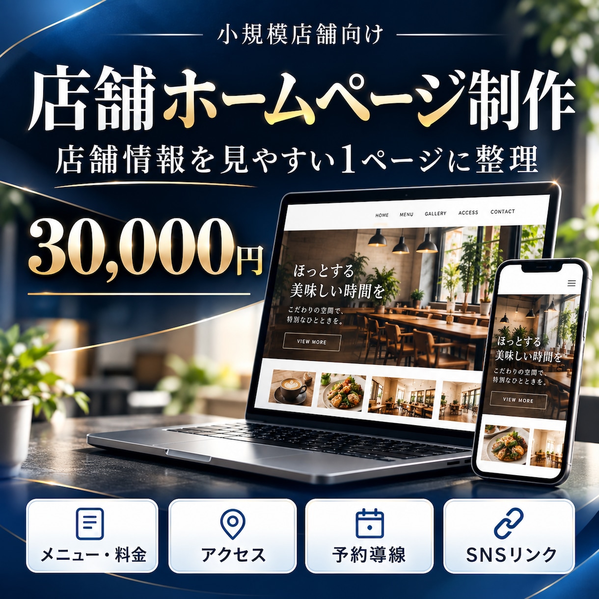 小規模店舗の情報を1ページHPにまとめます 料金・営業時間・アクセス・予約先を見やすく整理 イメージ1