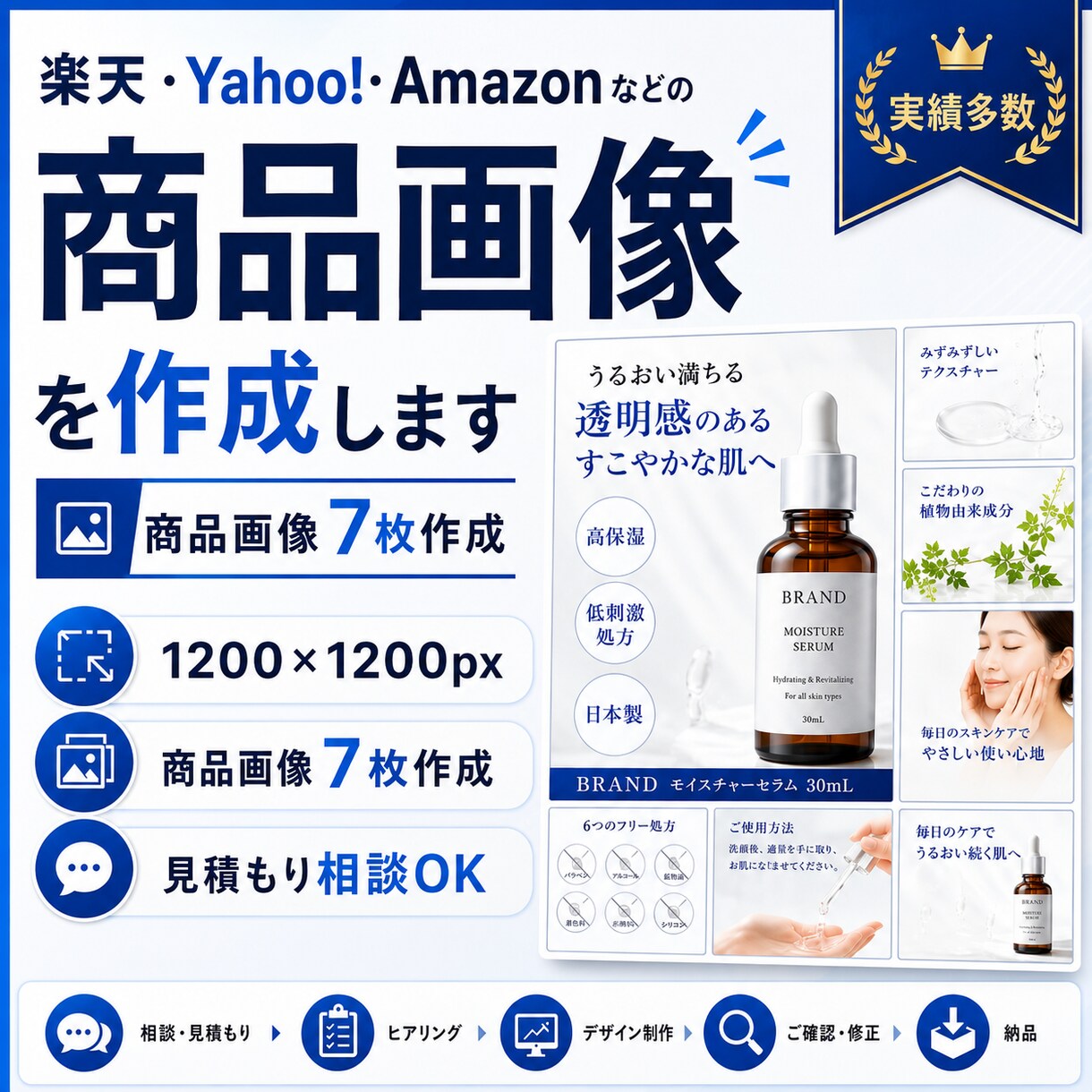 EC商品画像を7枚作成します 楽天・Yahoo!・Amazonなどの商品ページ画像デザイン イメージ1