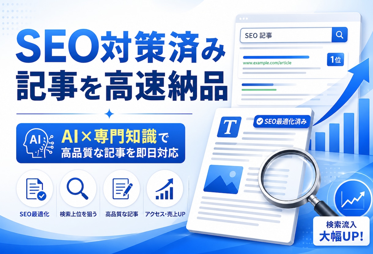 SEO対策済み記事をAIで高速納品ます ブログ・LP・商品説明文に対応 イメージ1