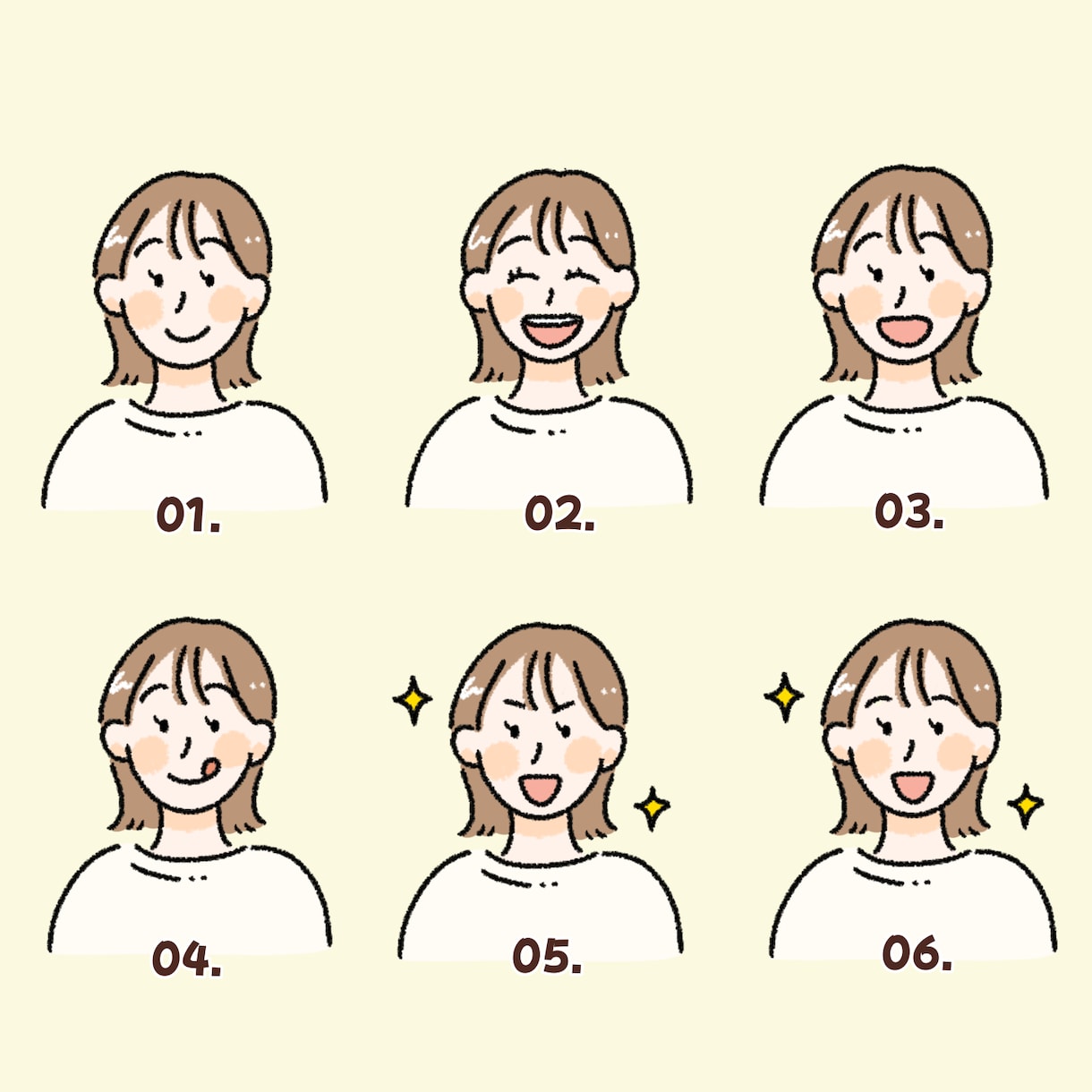髪型服装自由！SNS投稿に使える6点セット描きます あなたの投稿がぱっと目に留まる♡集客上がるイラストセット イメージ3