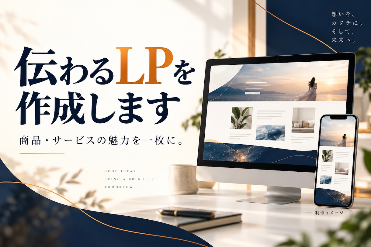 商品やサービスの魅力が伝わるLPを作成します スマホ対応の１ページで、伝えたい情報を整理 イメージ1