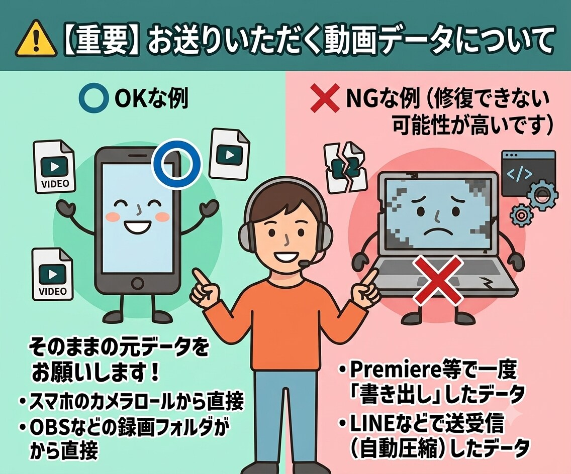 スマホやOBS動画の厄介な音ズレを直します Premiere等での音ズレ解消！事前無料診断で安心対応 イメージ3