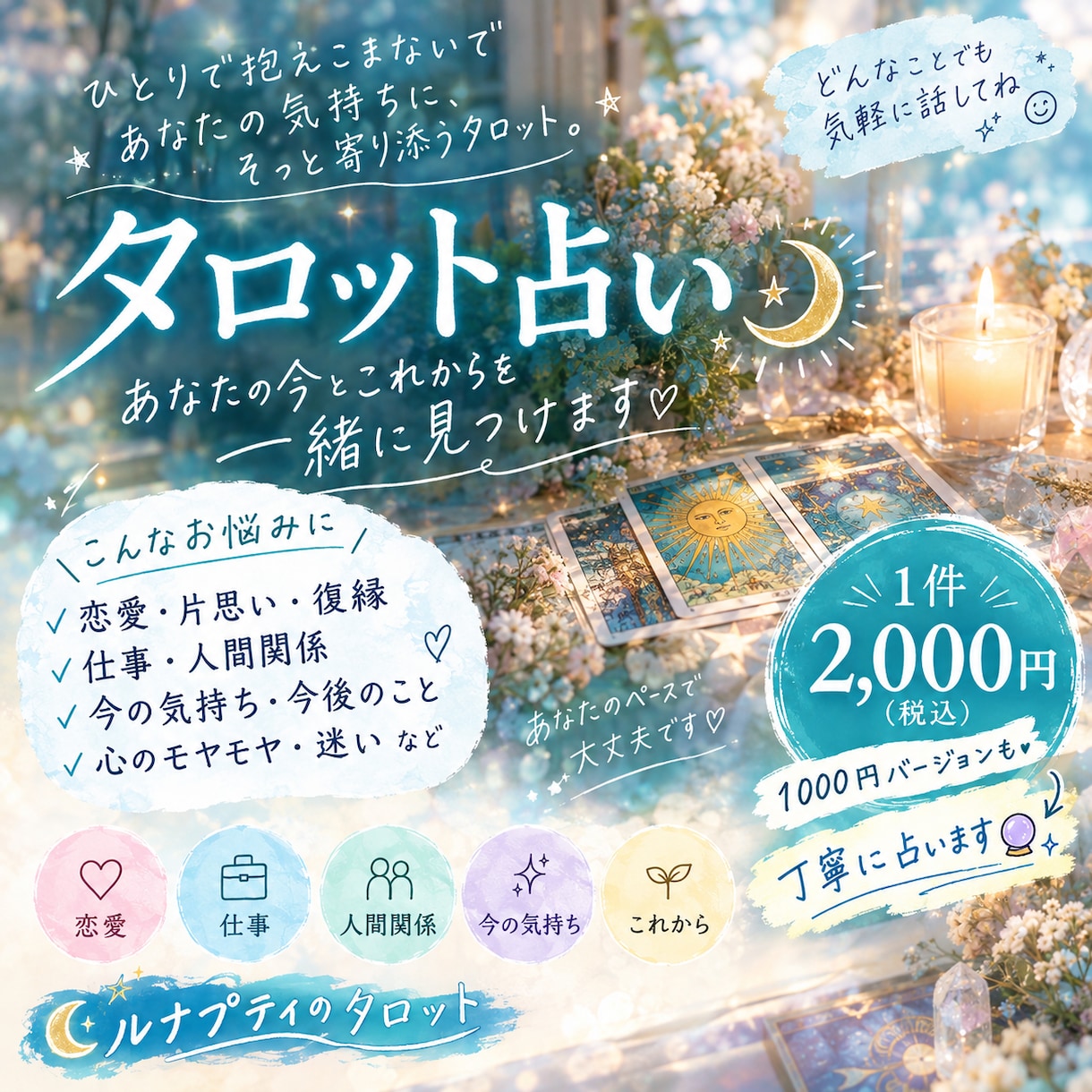 私のことどう思ってるか、相手の気持ち読み解きます あの人はどう思ってる？？タロットで相手の気持ちを読み解きます イメージ1