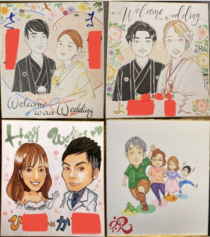 色々な漫画風ウェルカムボードや似顔絵を描きます 好みのテイストやタッチ、あの漫画風になどでき得る限り応えます イメージ7