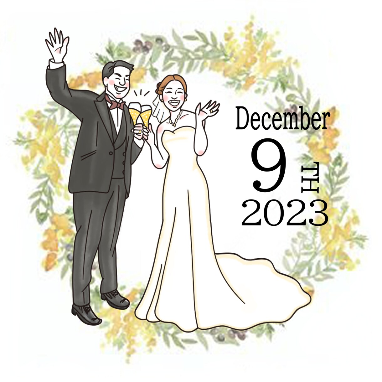 シンプルイラストのウェルカムボード描きます！ます 素敵な結婚式のお手伝いをさせてください！ イメージ3