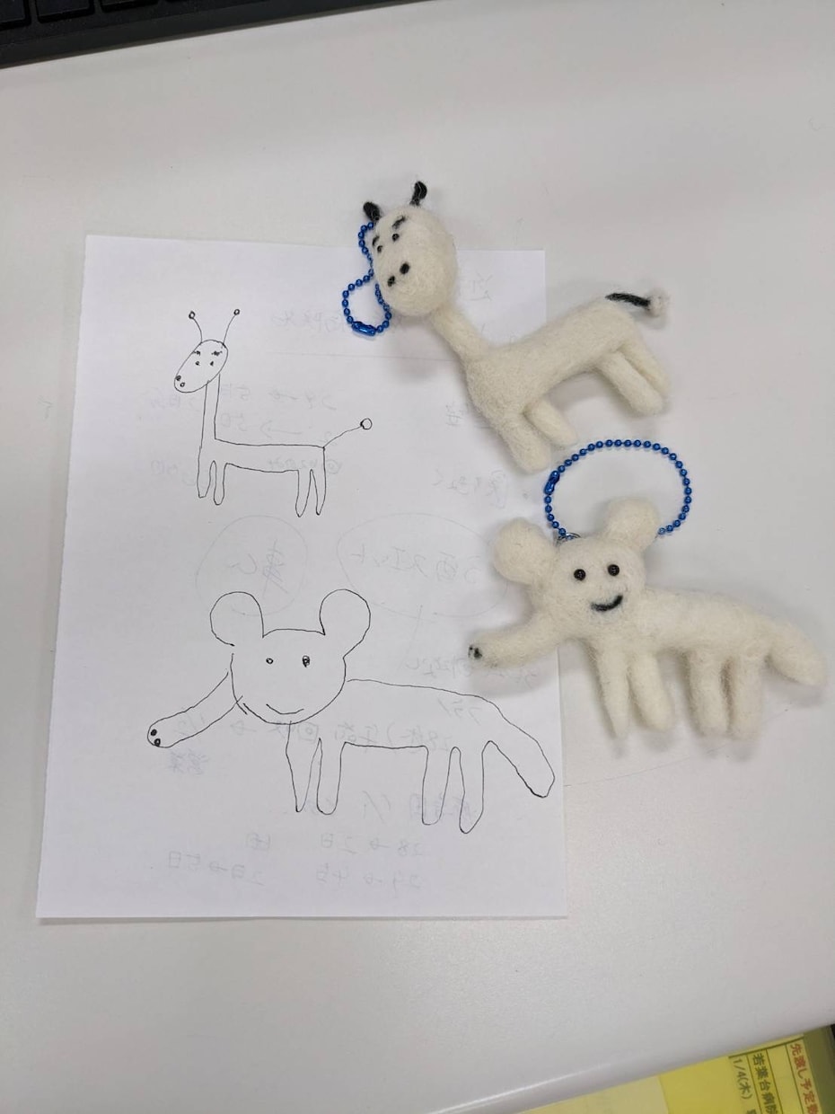 羊毛フェルトでつくります お子様の書いた絵など立体化することが出来ます。 イメージ1