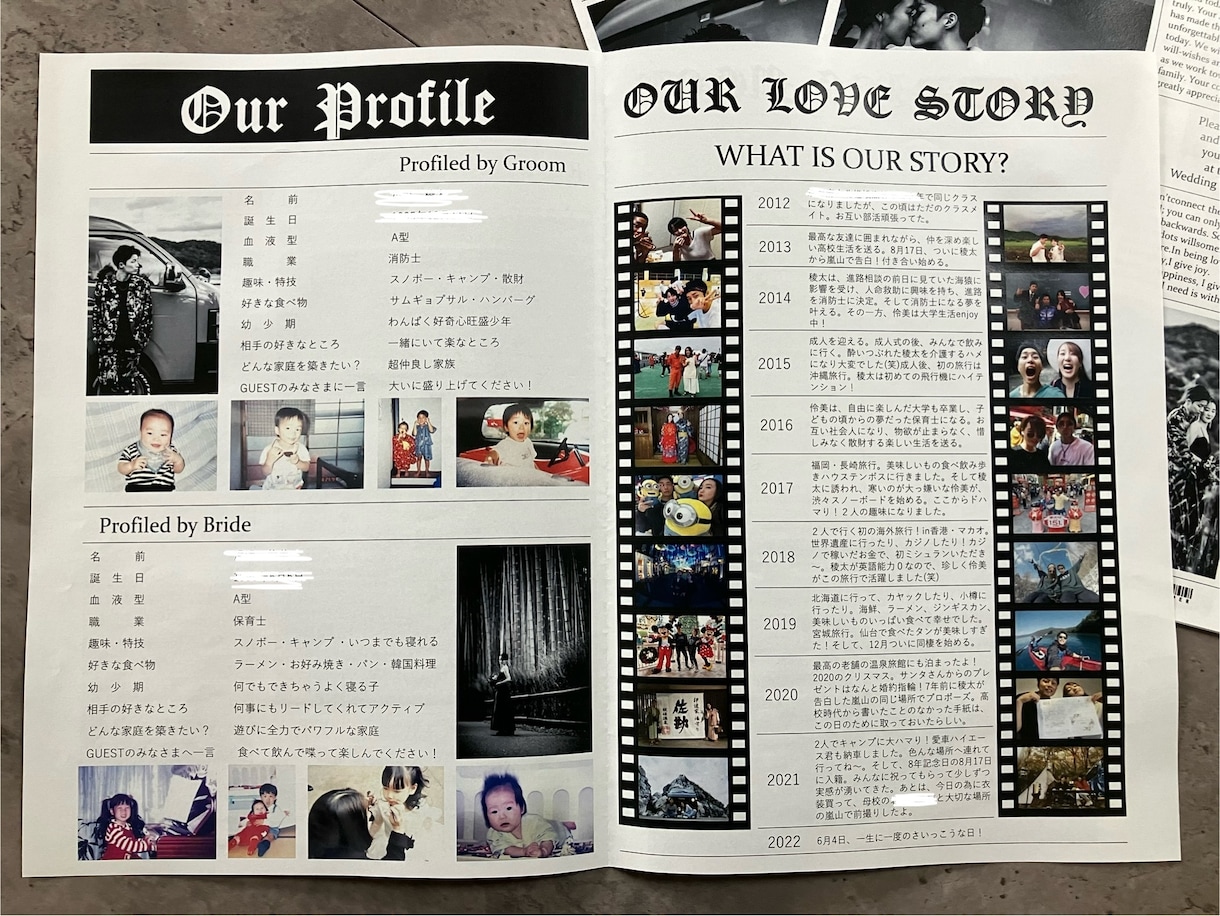 英字ブライダル新聞をお作りします 忙しくて時間がない方、作り方がわからない方必見！ イメージ2