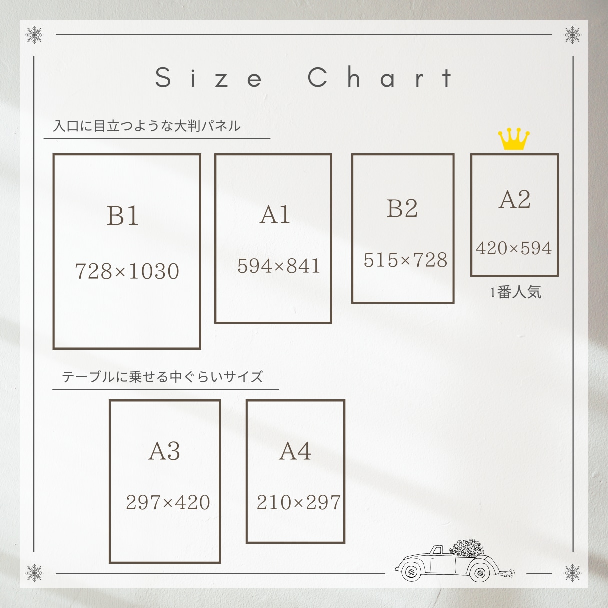 ウェルカムボード作成します A4サイズ〜超特大B1サイズのパネルまであります！！ イメージ2