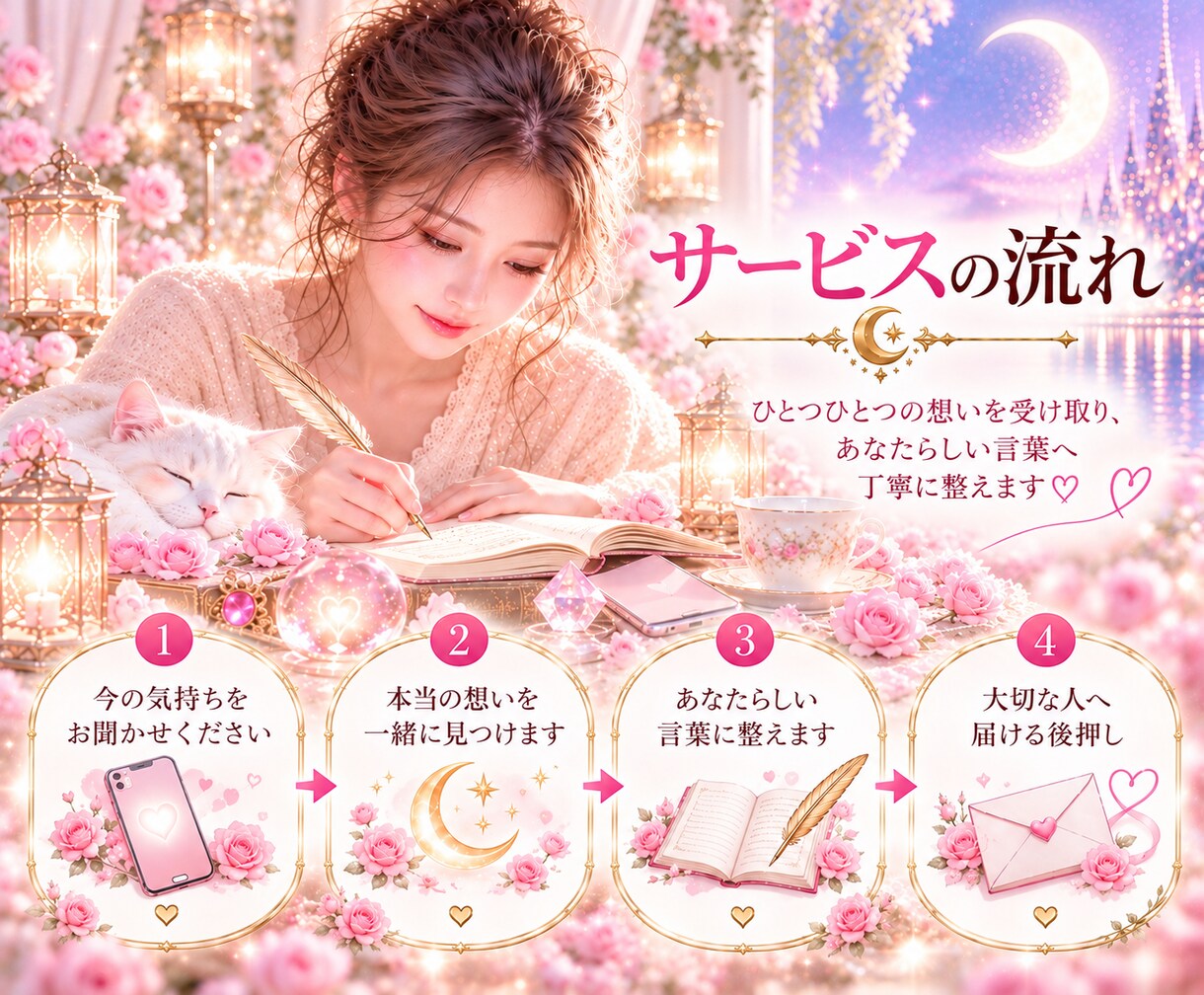 好きな人へのLINE返信を一緒に考えます 本当の想いを見つけ、あなたらしい言葉へ丁寧に整えます イメージ4