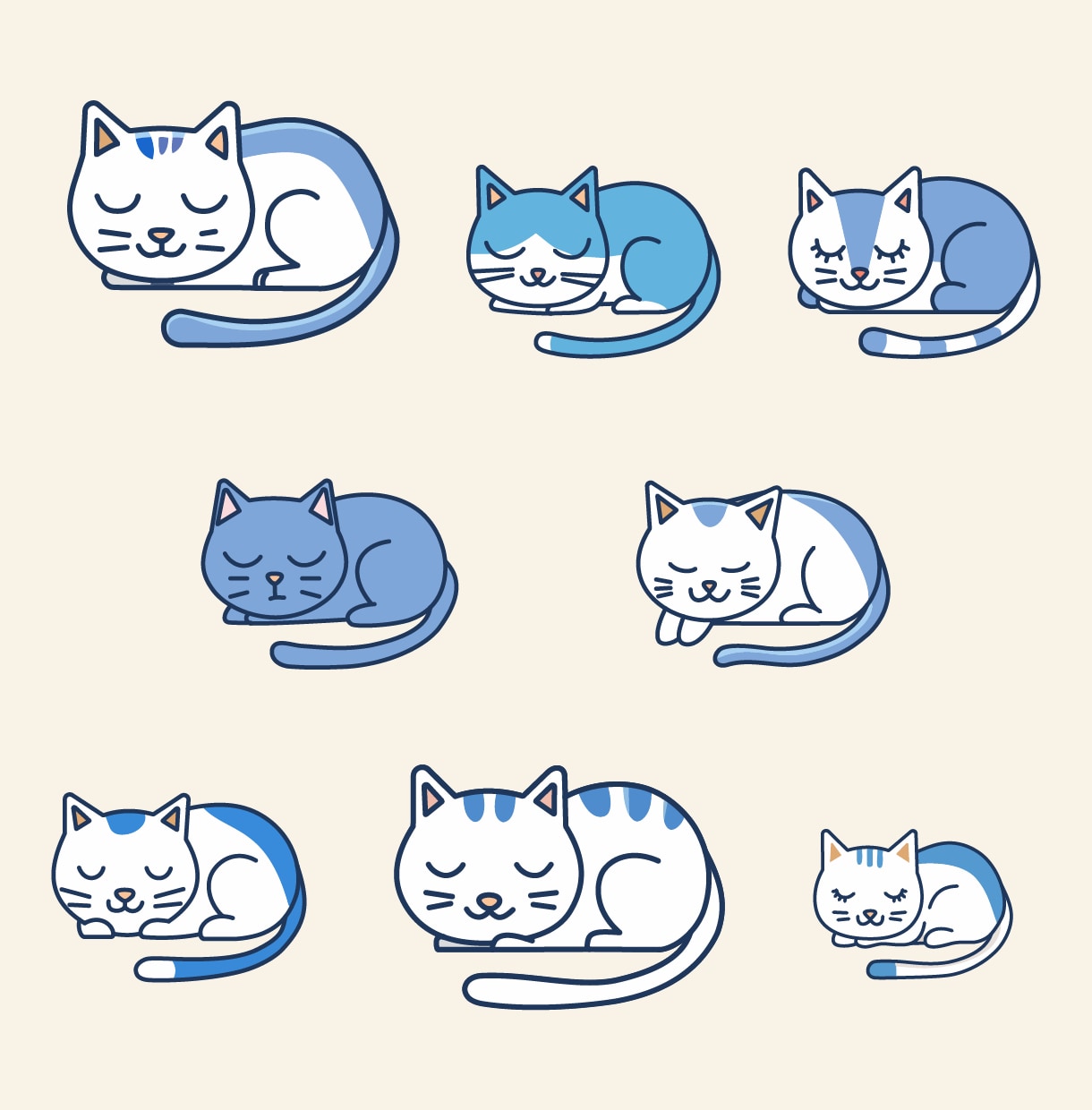 シンプルな寝猫アイコン素材を販売します 動画やSNSにすぐ使える静かな猫素材 イメージ3