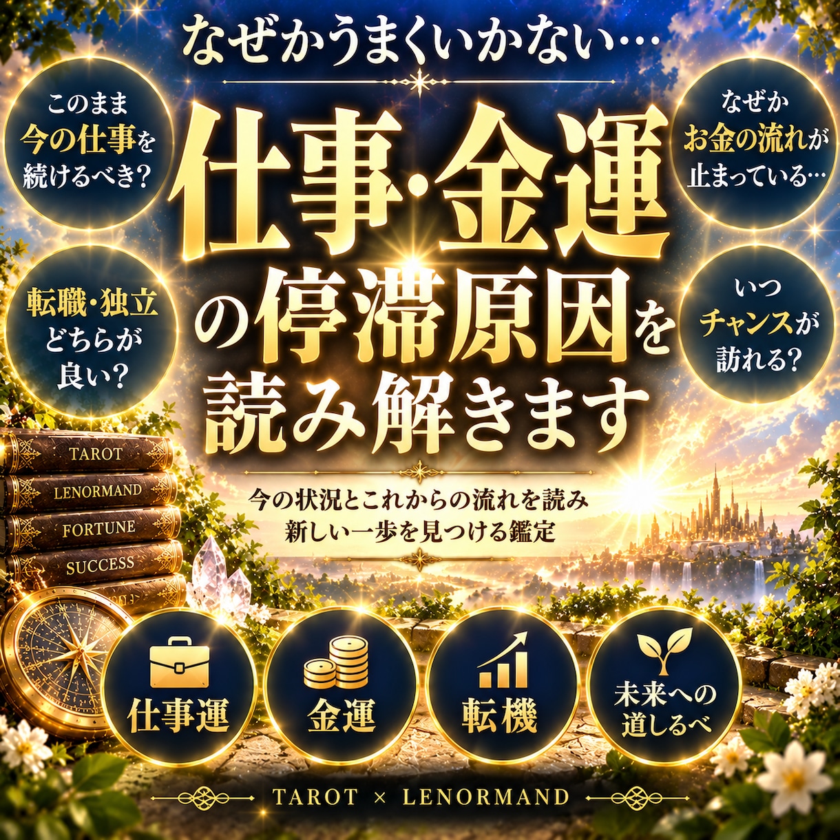 仕事・金運の停滞原因とこれからを読み解きます 運気の転機と今動くべき方向を深く視ます イメージ1