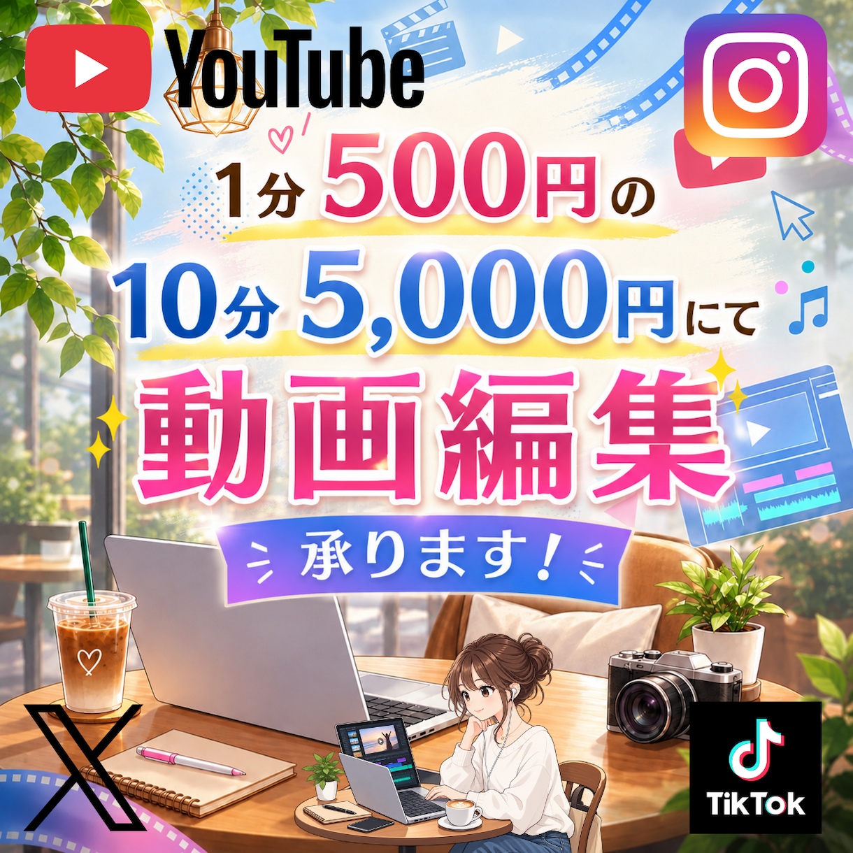 YouTube、各種SNSの動画編集承ります 動画編集する時間がない！できない方必見です！ イメージ1